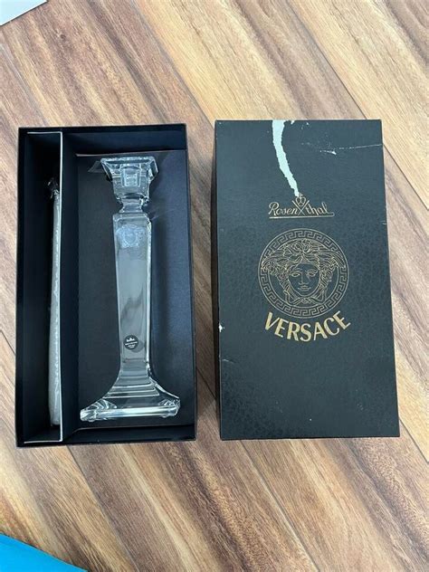 Versace Rosenthal Medusa Head Crystal Candlestick Candle 